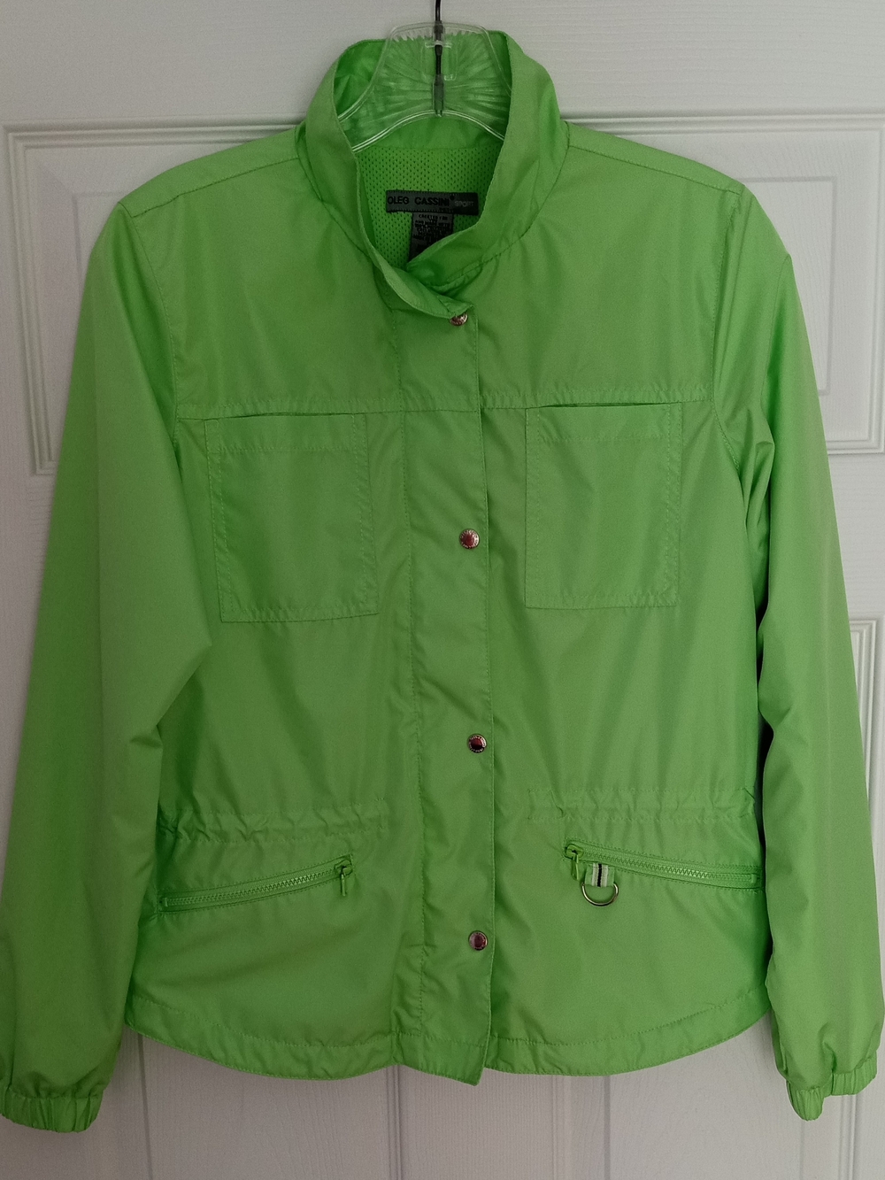 Oleg Cassini Sport Women Green Lightweight Mesh Lined Jacket Small